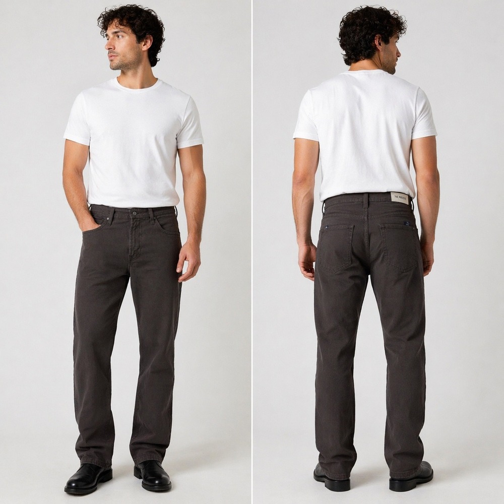 AG Adriano Goldschmied The Protege Straight Leg Pants Mens 34x33 Brown Grey USA